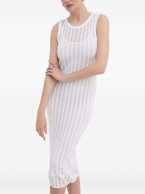 openwork sleeveless midi dress