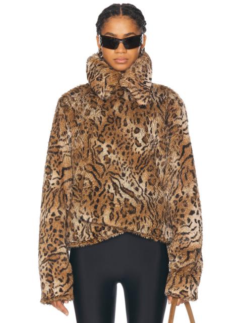 Leopard Shrunk Faux Fur Jacket