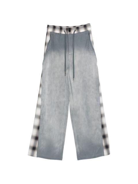 plaid drawstring track pants