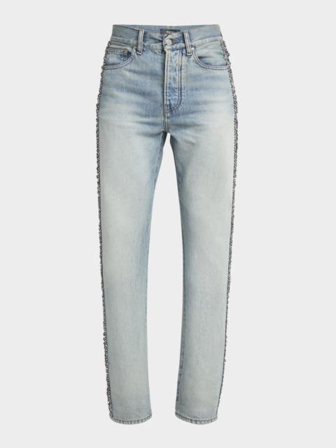 Men's Straight-Fit Crystal Bandana Jeans