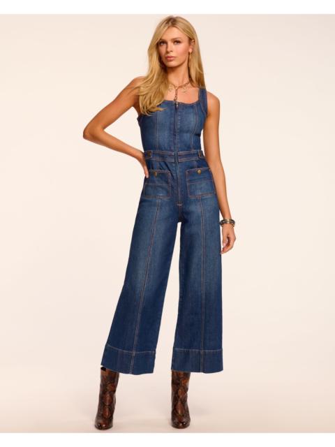 Janet Cropped Wide Leg Denim Jumpsuit