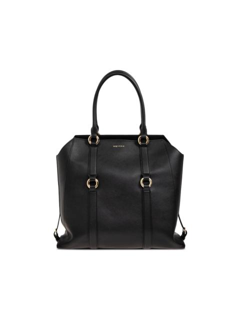 leather ring-detail tote bag