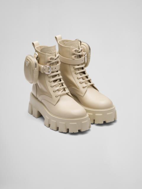 Monolith leather and Re-Nylon boots with pouch