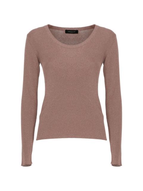 fine-knit long-sleeve sweater