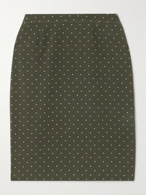 Polka-dot Silk-crepe Mini Skirt