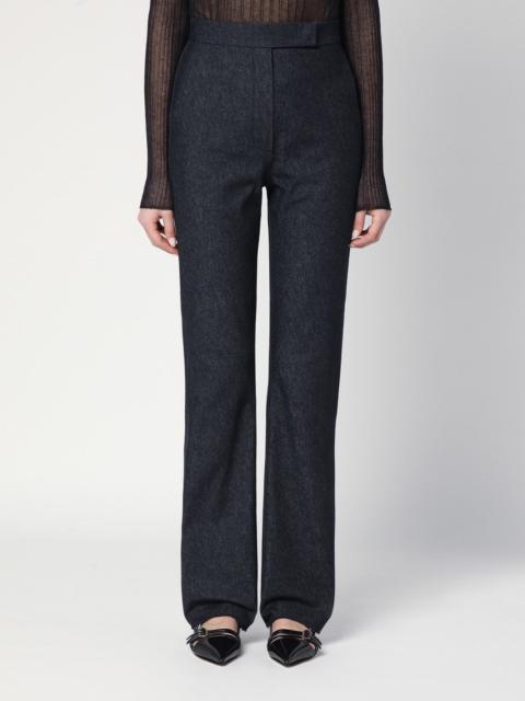 Midnight blue trousers in cotton denim effect