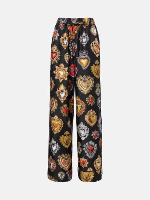 Devotion silk twill palazzo pants