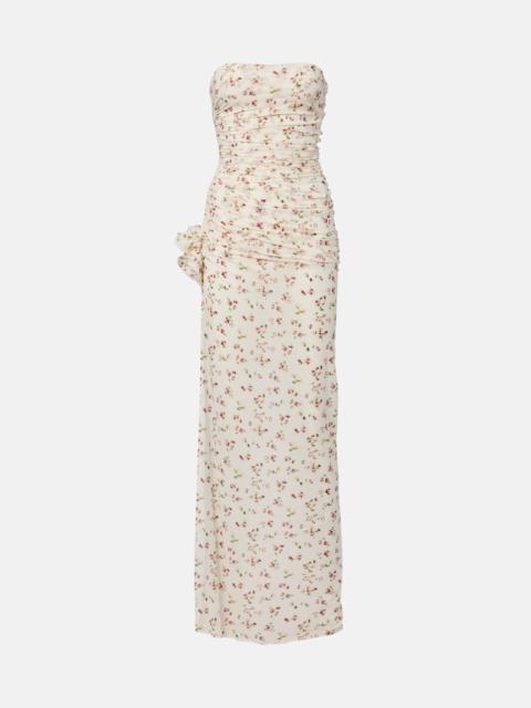 Floral ruched gown