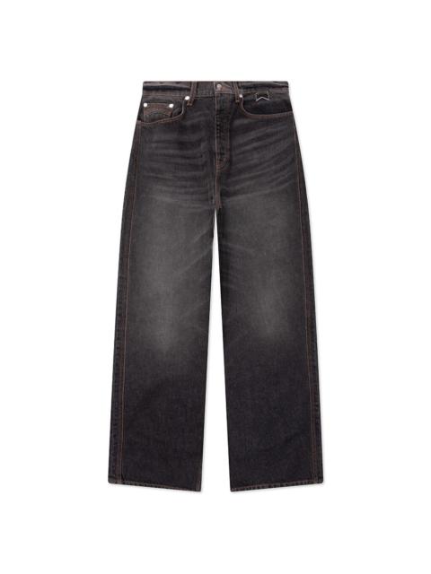 WIDE LEG TRAXEDO DENIM PANTS - AGOURA BLACK
