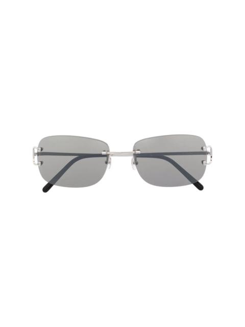 frameless rectangle sunglasses