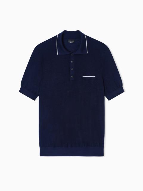 POLO SHIRT IN CASHMERE AND SILK