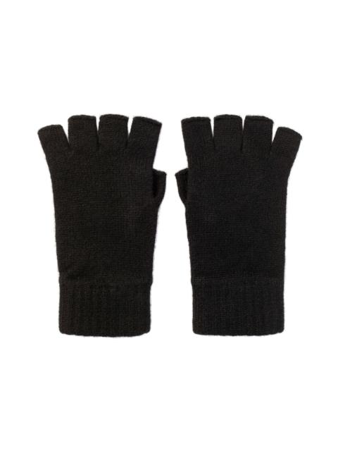 Fingerless Black Cashmere Gloves