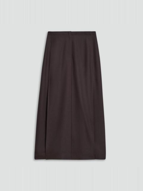 Pleated Maxi Skirt in Wool-Blend Flannel