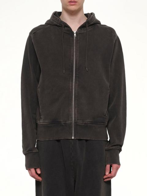 Slim Zip Up in Washed Black