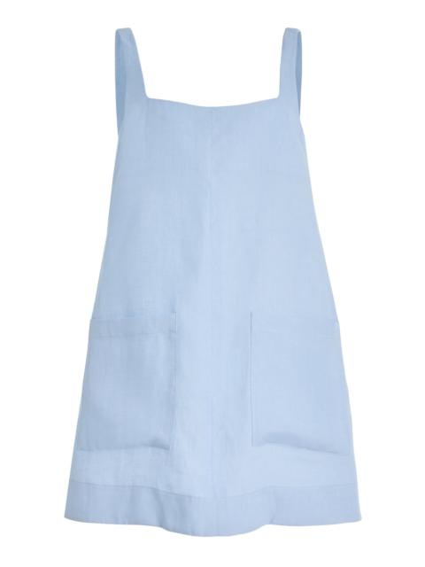 Aelphi Organic Linen Mini Dress blue