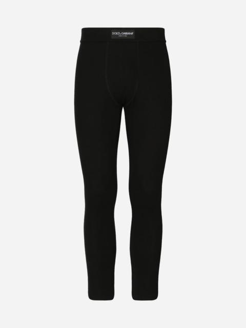 Ribbed cotton leggings