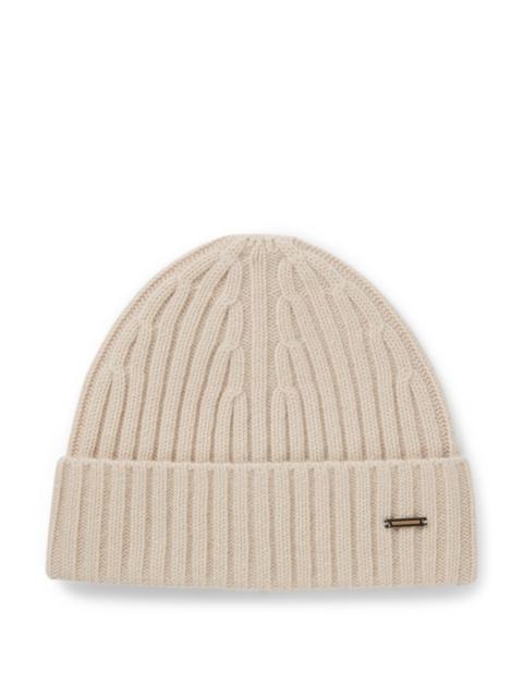 CASHMERE BEANIE HAT WITH RIBBING