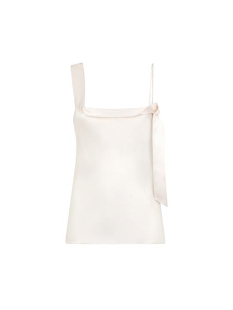 SILK SATIN CAMISOLE TOP WITH TUXEDO BAND