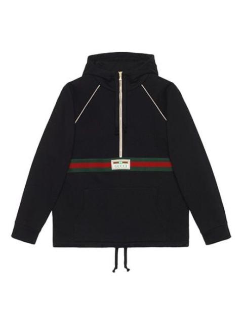 Gucci Cotton Jersey Sweatshirt With Web 'Black' 645320-XJDAK-1060
