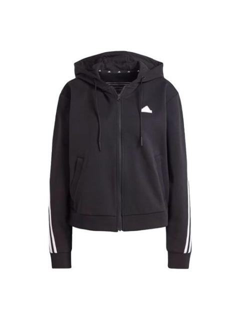 (WMNS) adidas Future Icons 3-Stripes Full Zip Hoodie 'Black' IN9475