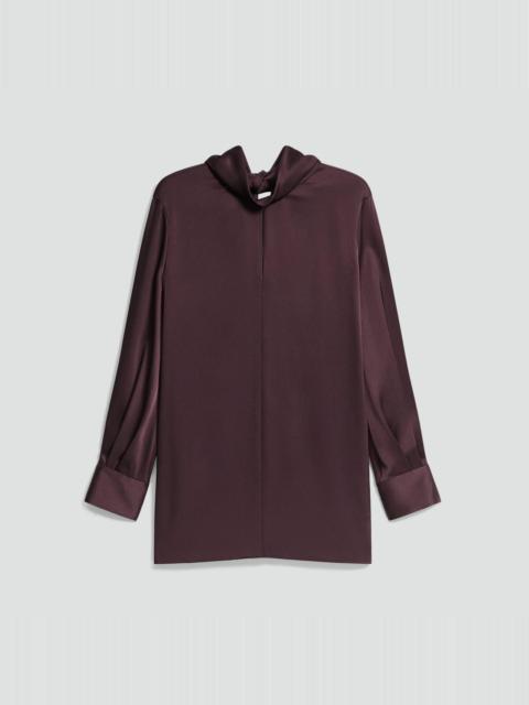 Blouson Sleeve Dress in Satin