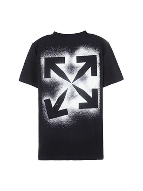Off-White Splash Ink Arrow Round Neck Short Sleeve Black OMAA038E20JER0031001
