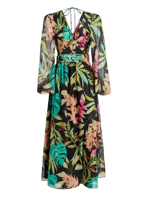Tropicalia floral-pattern midi dress