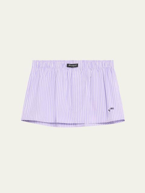 Striped Mini Boxer Skirt / Bandeau Top