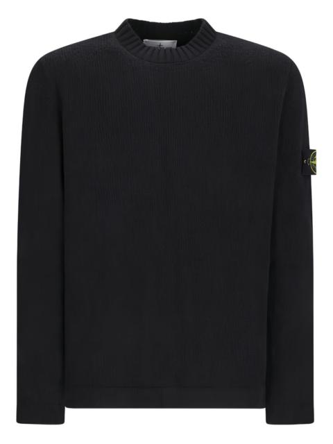 Compass-badge crew-neck sweater