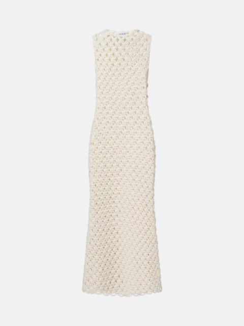 Open-knit cotton-blend maxi dress