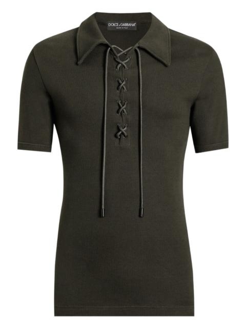 lace-up polo shirt