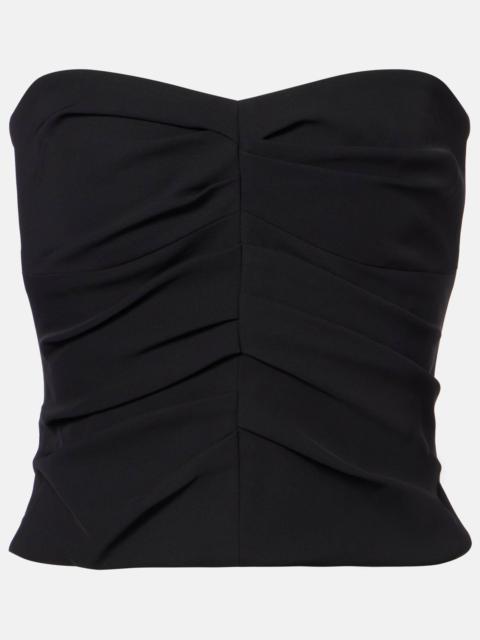 Ruched crêpe tube top