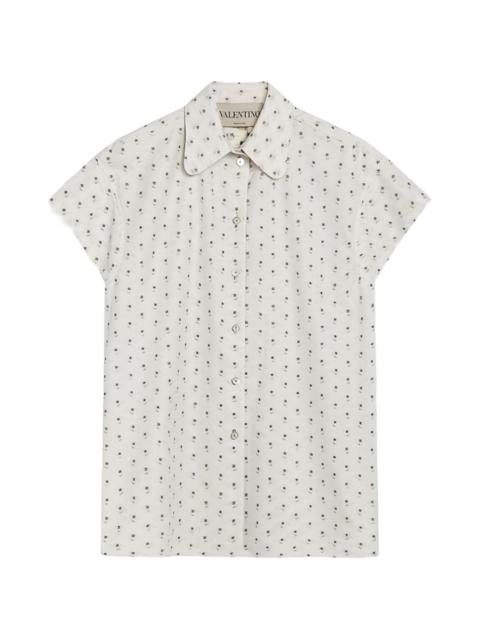 button-up collared cotton shirt