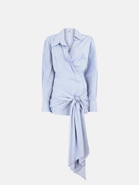 LIGHT BLUE AND WHITE MINI DRESS