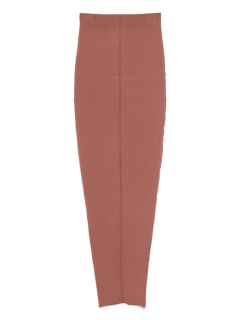 Pillar ribbed-knit skirt