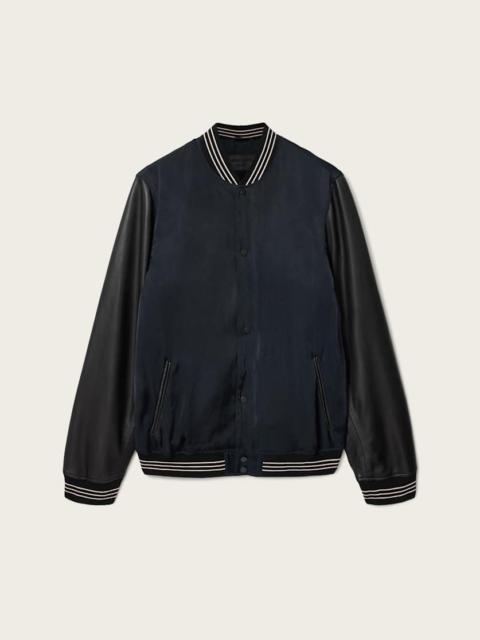 TAISHI LEATHER VARSITY BOMBER JACKET
