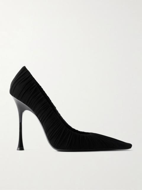 Emmanuelle ruched tulle pumps Black