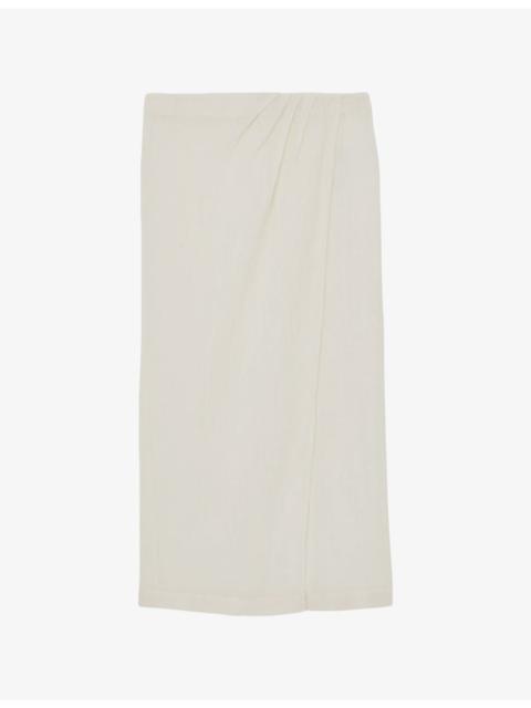 Rosa Wrap-Front Cotton-Blend Maxi Skirt