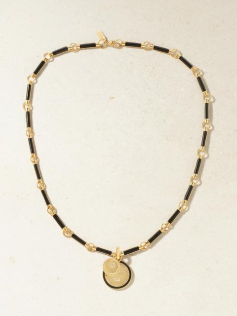 Ever Growing Vivacity 18-karat Gold Onyx Necklace