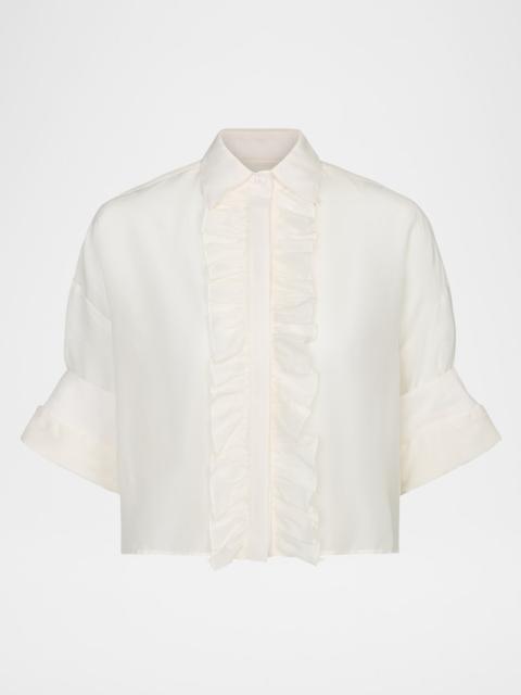 Next Ex Cotton-Silk Ruffle Shirt