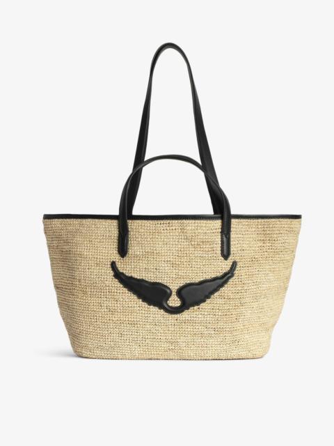 Wings Raffia Basket Bag