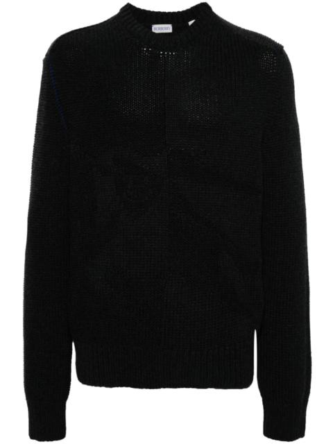 logo-jacquard cashmere jumper
