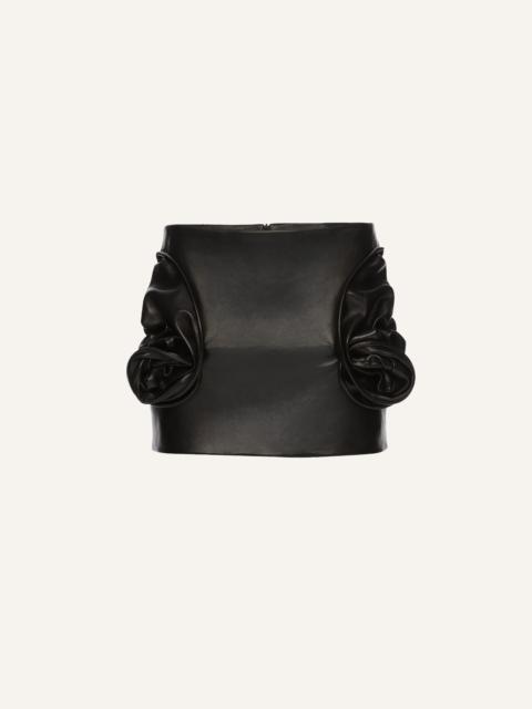 Rose hip mini skirt in black leather