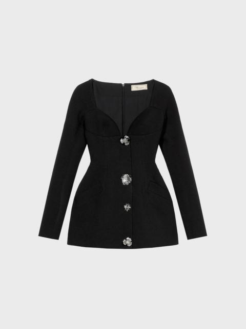 SHORT DRESS IN CRÊPE WITH JEWEL BUTTONS