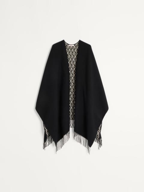 TOUTE LA V PONCHO IN WOOL, SILK AND CASHMERE