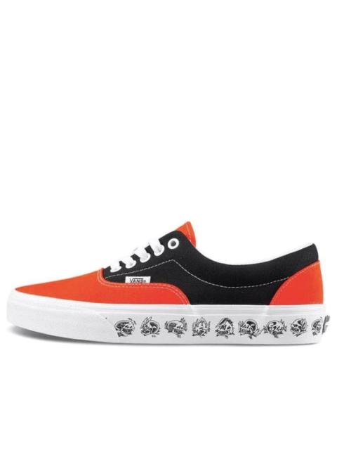 Vans Era Skeleton Printing Retro Casual Canvas Shoes Black Orange Colorblock 'Black Orange' VN0A38FR