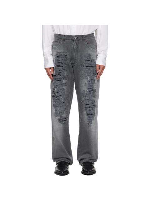 Gray 5-Pocket Jeans