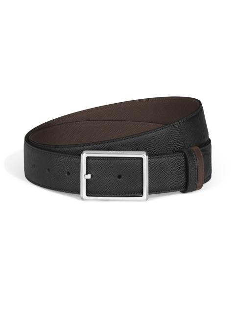 RECTANGULAR 35 MM REVERSIBLE BELT IN SARTORIAL LEATHER