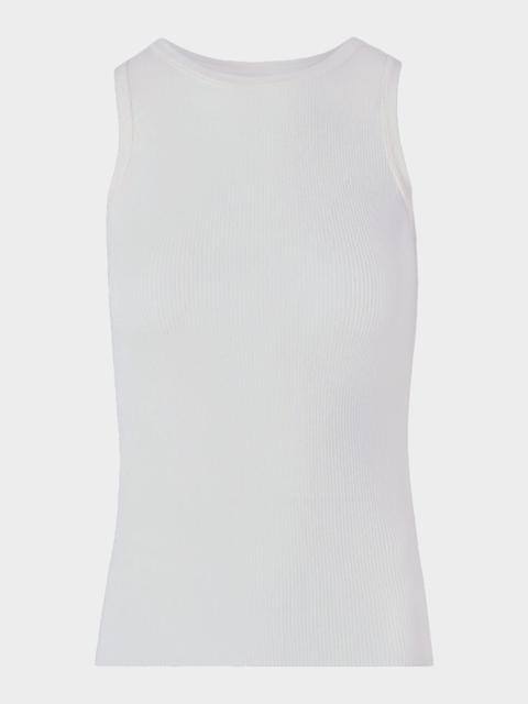 Silk-Cotton Rib Tank Top