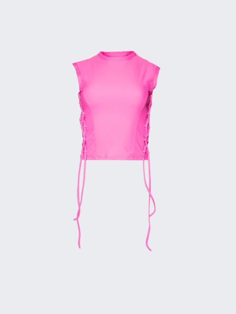 Tie Fastening Tank Top Hot Pink